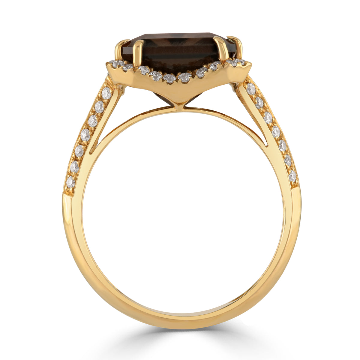 Smoky quartz ring 14k on sale gold